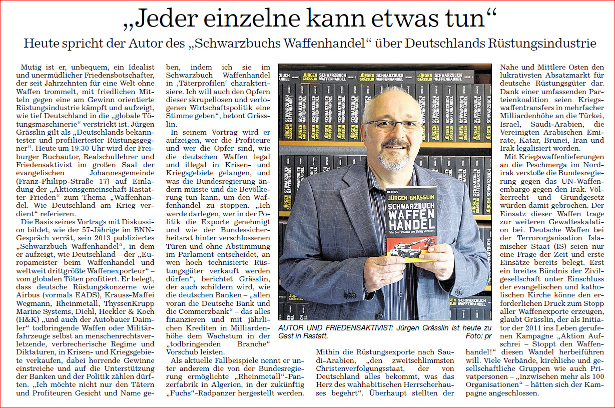 Zeitungsbericht Jeder Einzelne kann etwas tun