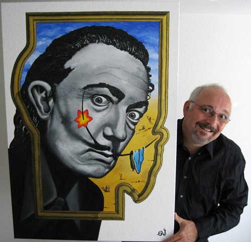 Graesslin mit Acrylbild von Dali