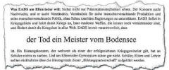 der Tod ein Meister vom Bodensee - Auszu Flugblatt